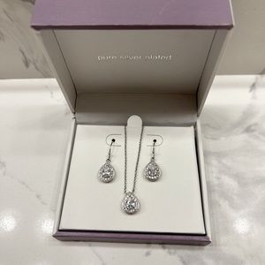 Silver Plated Teardrop Jewelry Set